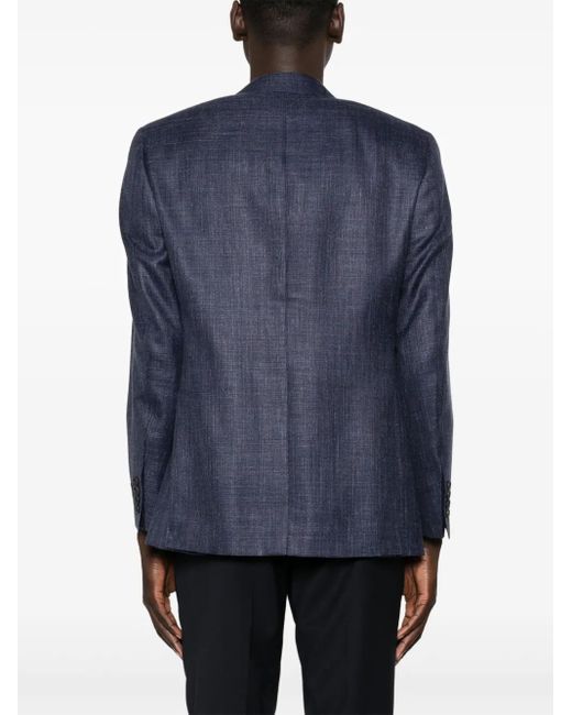 Canali Blue Single-Breasted Blazer for men