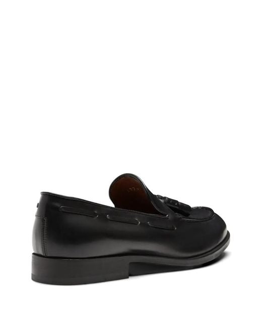 Fratelli Rossetti Black Brera Tassel Leather Loafers for men