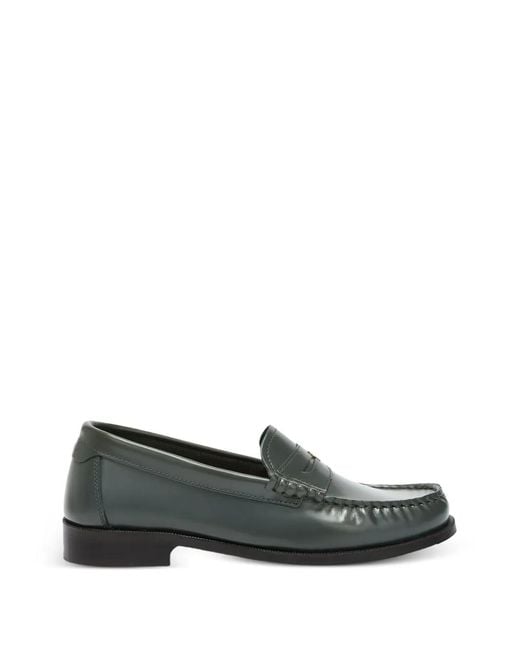Furla Green College Leather Loafers