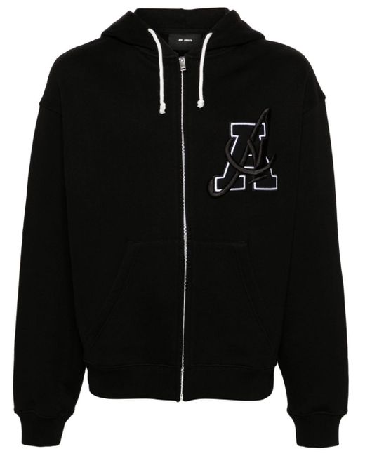 Axel Arigato Black Hart Zip-up Cotton Hoodie for men