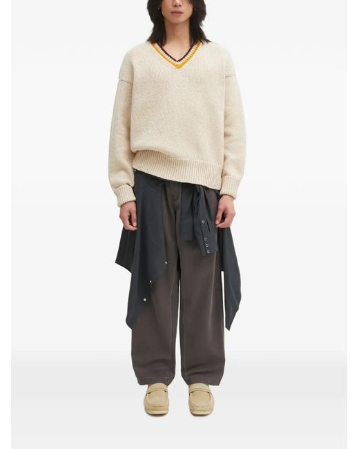 Visvim Natural V-Neck Chunky-Knit Sweater for men