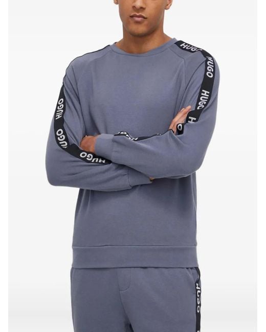HUGO Blue Logo-Tape Sweatshirt for men