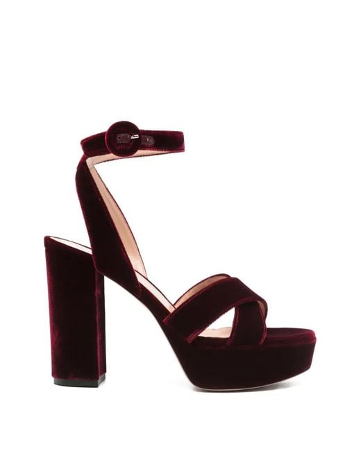 Gianvito Rossi White Criss-Cross-Strap Heeled Sandals