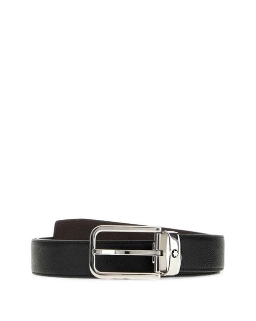 Montblanc White Textured Leather Belt for men