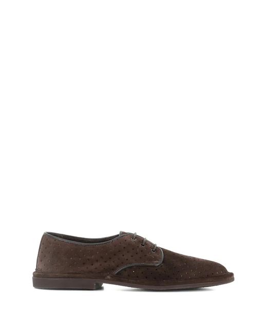 Alexander Hotto Brown Perforated-Design Derby Shoes