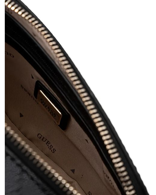 Guess Black Monogram Chain Cross Body Bag