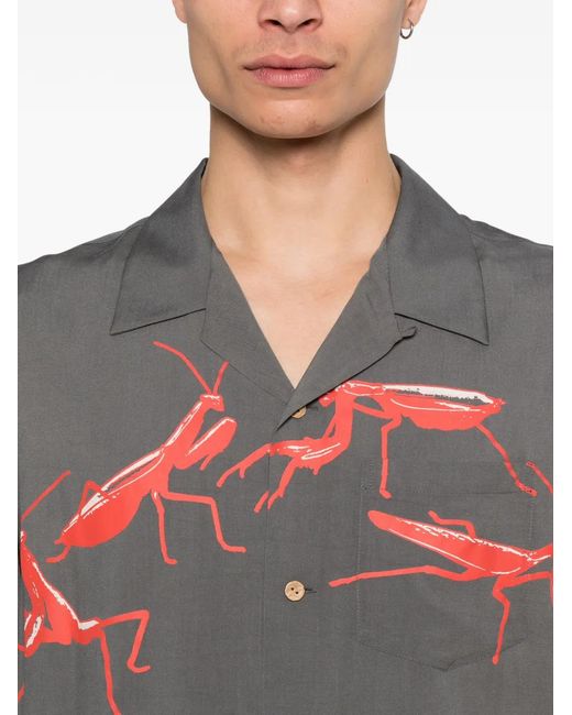J.W. Anderson Gray Graphic-Print Chest-Pocket Shirt for men