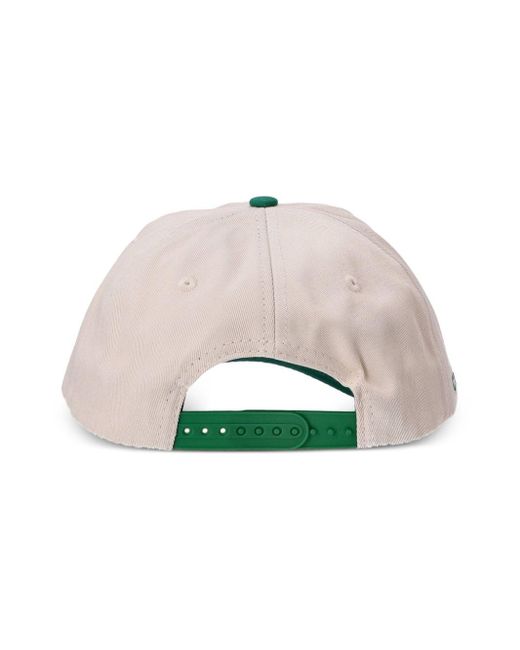 Aries Green Colour-block Logo-print Baseball Cap for men