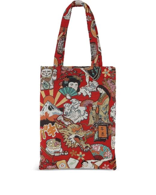 メンズ Bless ジャカード ハンドバッグ Red