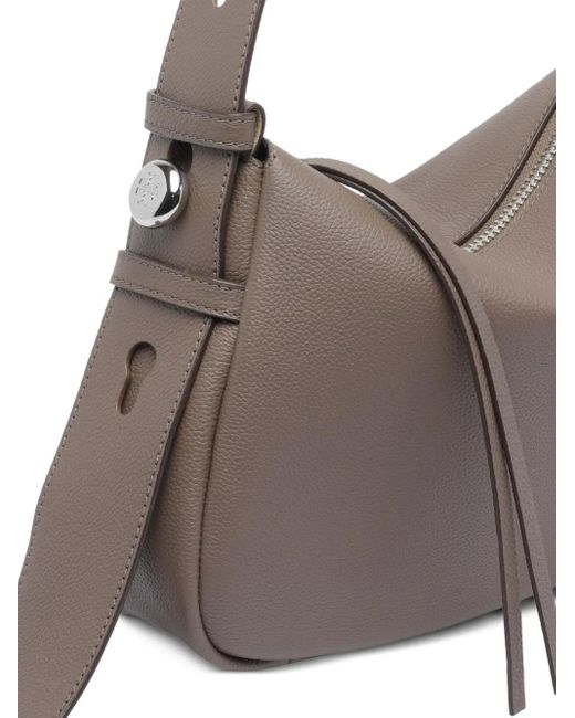 Tory Burch Gray Romy Zip-Fastening Leather Shoulder Bag