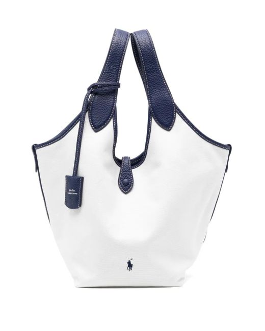 Polo Ralph Lauren Blue Large Polo Play Canvas Tote Bag