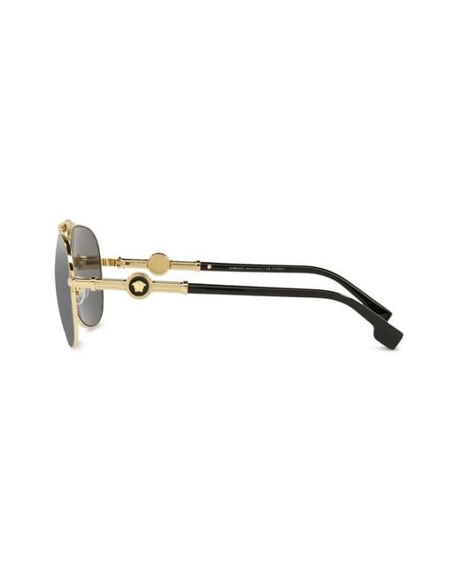 Versace Gray Ve2236 Pilot-Frame Sunglasses