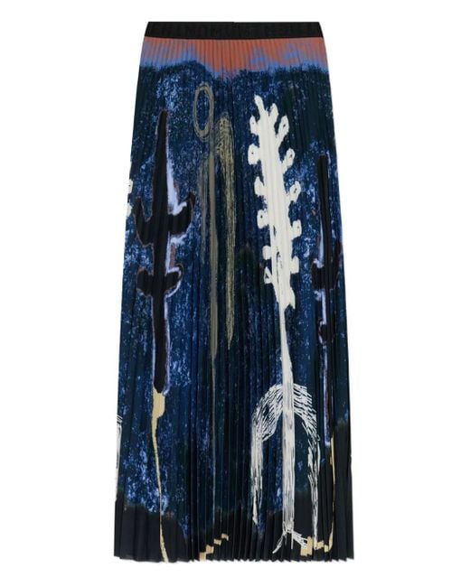 Munthe Taulla プリーツ ロングスカート Blue