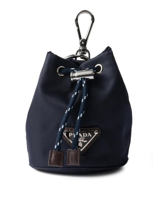 Prada Blue Speedrock Re-Nylon Keychain Charm for men