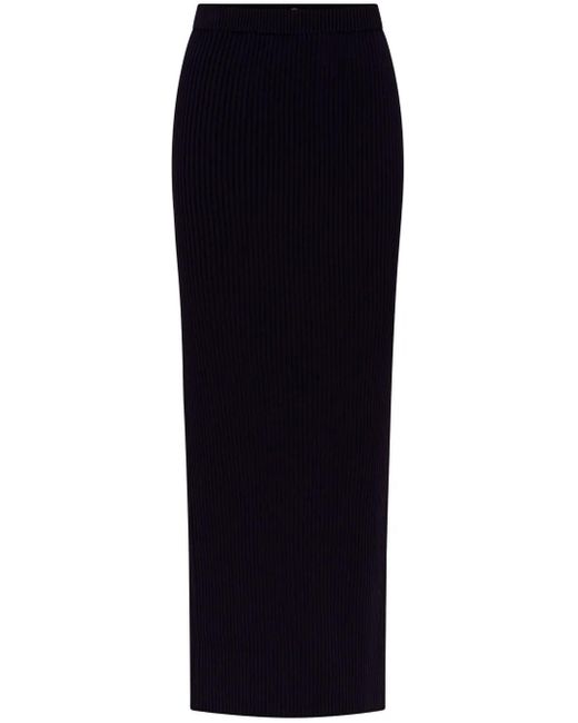 Nicholas Blue Ribbed Knit Maxi Skirt