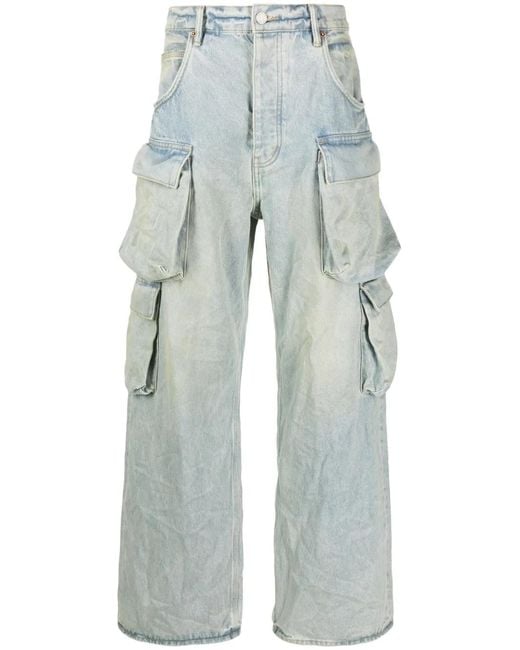 Purple Brand Blue P018 Mid-Rise Cargo Jeans for men