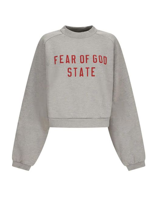 Fear Of God Gray Crew-Neck Fleece Sweatshirt