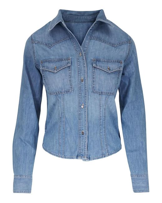 Twp Blue Button Front Shirt