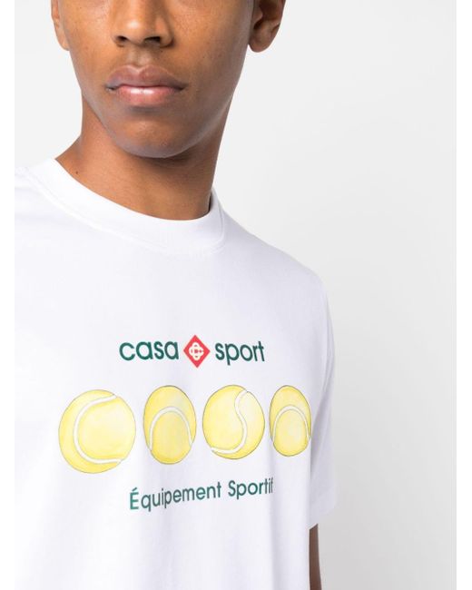 T-shirt Tennis Ball en coton biologique Casablancabrand pour homme en coloris White