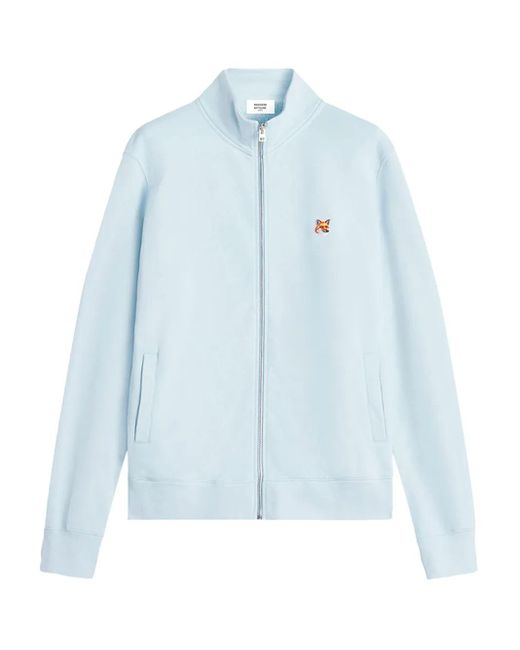 Maison Kitsuné Blue Light High-Collar Sweatshirt With Embroidered Fox Logo for men