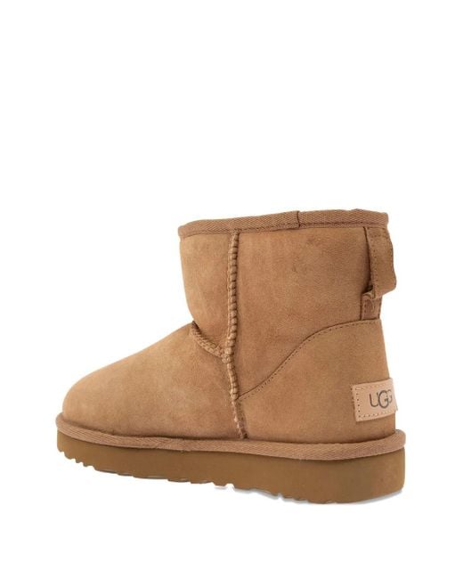 Ugg Brown Logo-Patch Ankle Boots