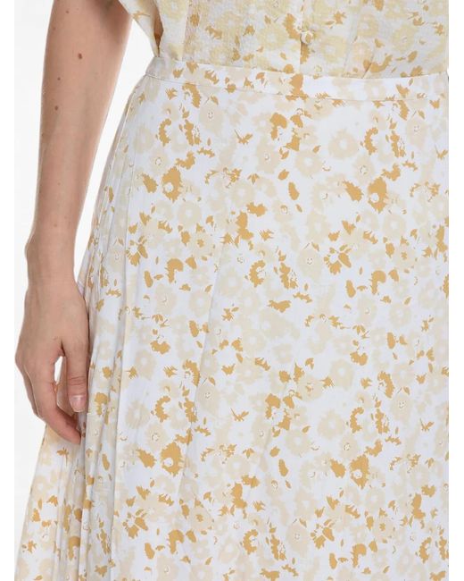 Samsøe & Samsøe Natural Andina Floral-Print Flared Midi Skirt