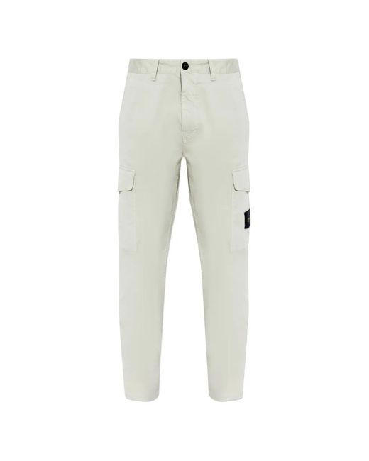 Stone Island Gray Cargo Patch Trousers for men