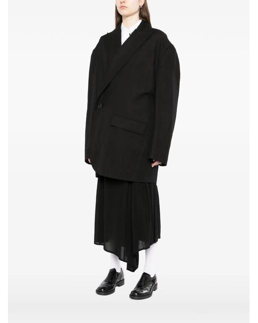 Yohji Yamamoto Black Button Textured Jacket