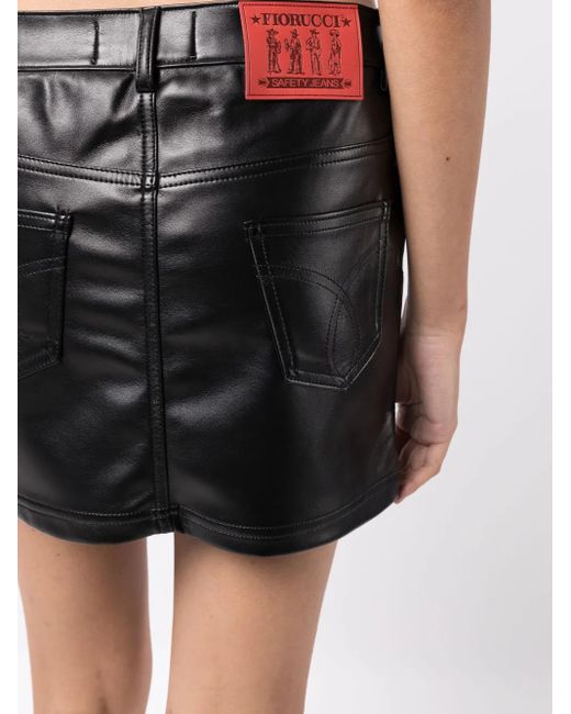 Fiorucci Black Sofia Logo-Patch Skirt