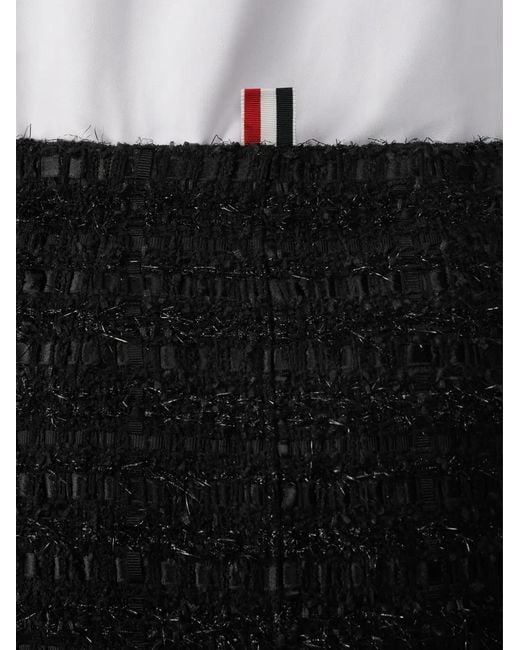 Thom Browne Black Satin Ribbon Frayed Skirt