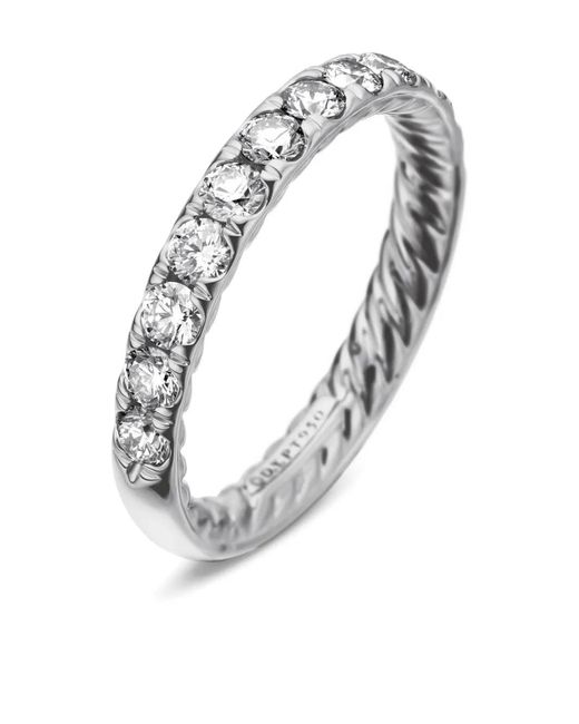 David Yurman White Platinum Dy Eden Partway Diamond Band Ring (2.8Mm)