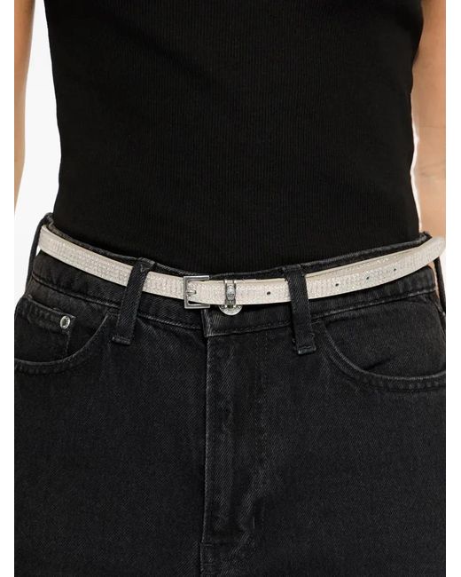 Kurt Geiger White Embellished Charm Belt