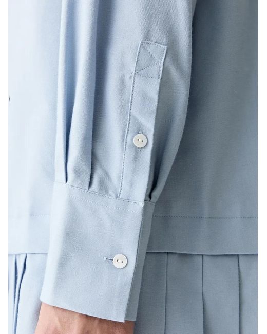 Karl Lagerfeld Blue Pleated Long-Sleeve Mini Dress