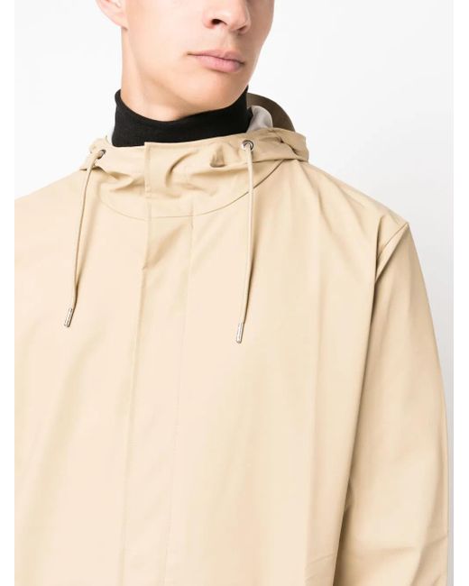 Rains Natural Fishtail Drawstring-Hood Coated Parka for men