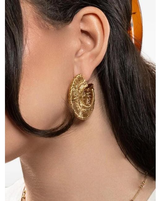 Gas Bijoux Brown Crocus Filea Hand-Woven Hoop Earrings