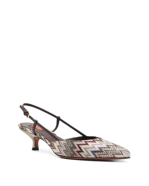 Missoni White Point-Toe Slingback Pumps