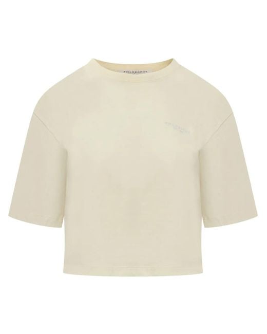 Philosophy Di Lorenzo Serafini Natural Logo-Print T-Shirt