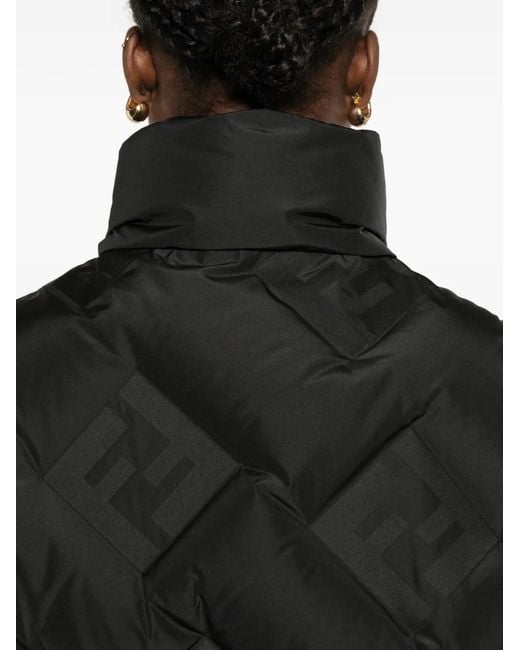 Fendi Black Quilted-Pattern Jacket