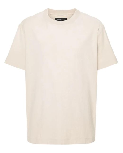 T-Shirt En Coton À Logo Texturé Purple Brand pour homme en coloris White