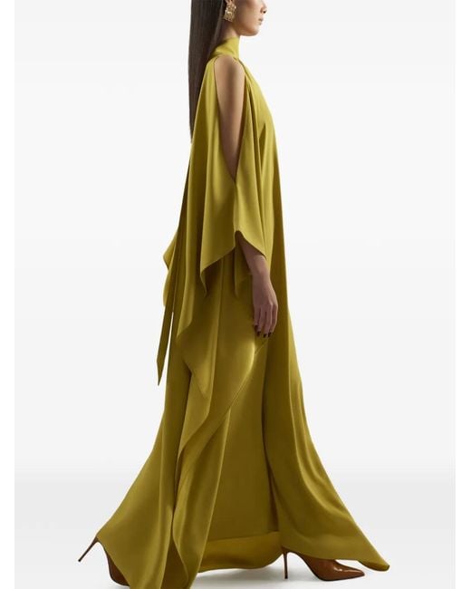 Taller Marmo Yellow Barths Draped Cut-Out Dress