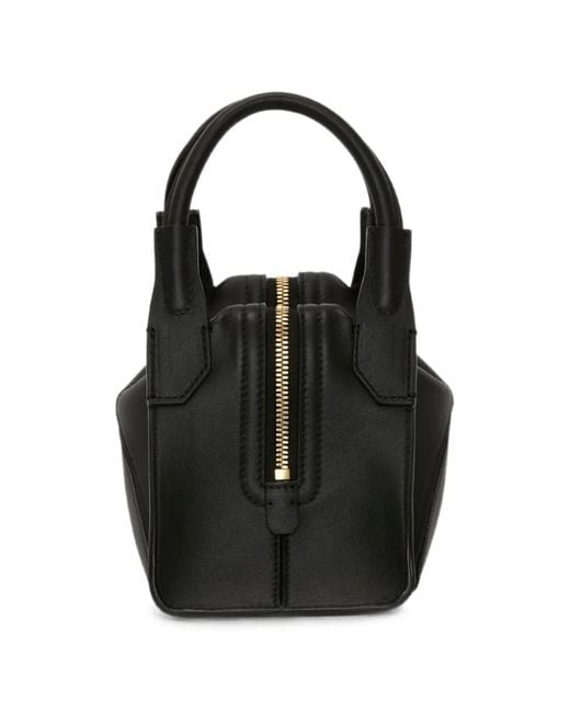 Victoria Beckham Black Mini Plié Leather Tote Bag