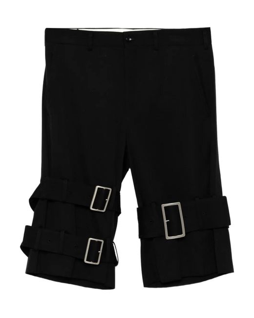Comme des Garçons Black Buckle Strap Shorts for men