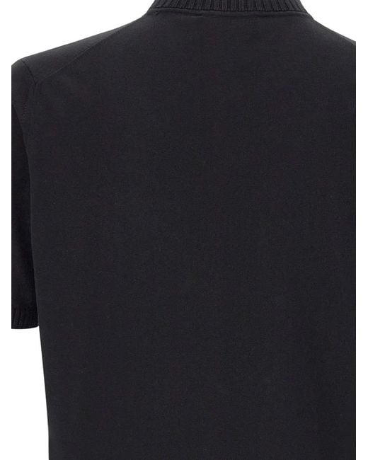 FILIPPO DE LAURENTIIS Black Ribbed Crewneck Short-Sleeves Sweater for men