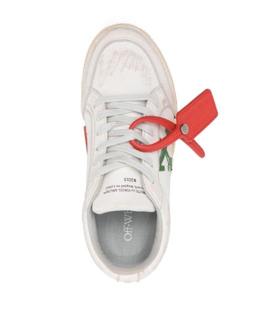 Off-White c/o Virgil Abloh Pink Low Vulcanized Distressed Sneakers