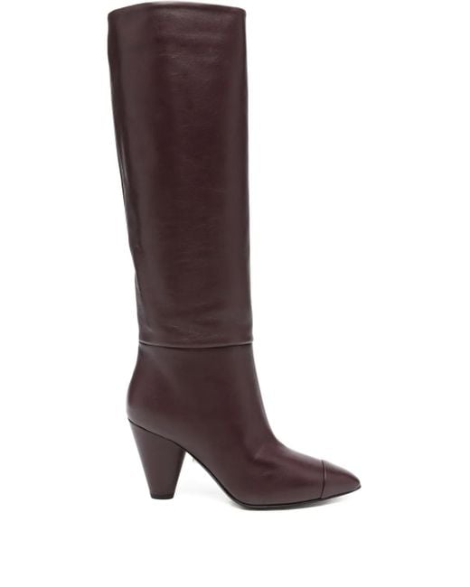 ALEVI Brown 90Mm Leather Knee-High Boots