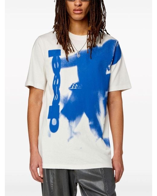 DIESEL T-Just Cotton T-Shirt in Blue for Men | Lyst