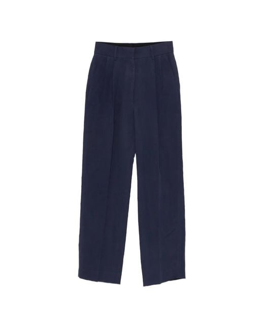Blazé Milano Blue Savannah Pleated Straight-Leg Trousers