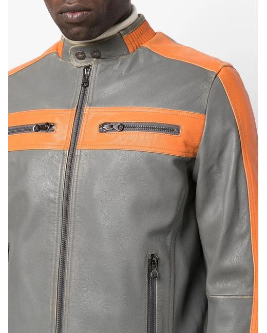 DIESEL Gray Panelled Zip-Up Jacket for men