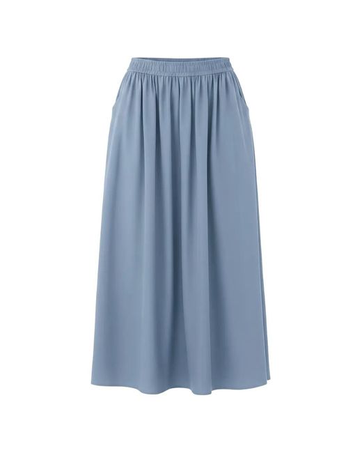 ELEH Blue Pleated Midi Skirt