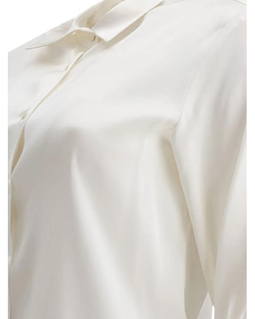 F.it White Three-Quarter Sleeves Button-Down Shirt